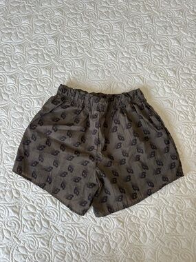 New Balance x Bandier Women's Brown Shorts with Black Logo Print